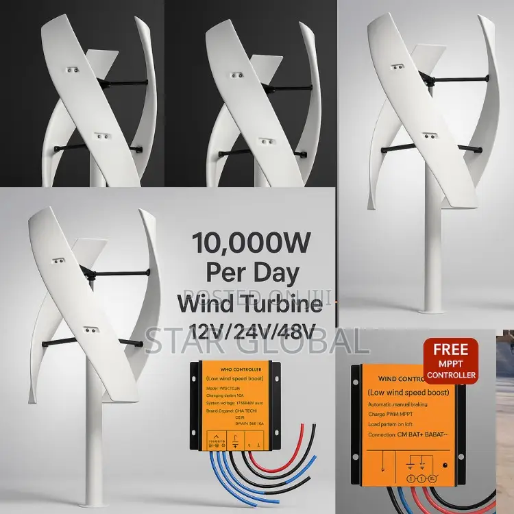 Buy Clean Energy 10,000w Per Day 48v Vertical Wind Turbine Right Now