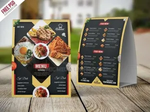 Hotel and Restaurant Tent Card/Menu