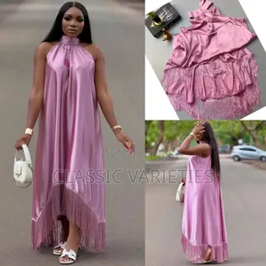 Elegant Halter Neck Satin Fling Dress