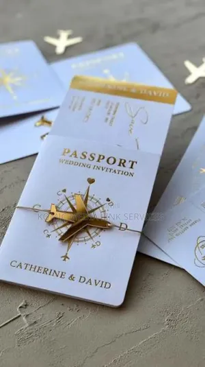 Branded Passport Wedding Invitation Card