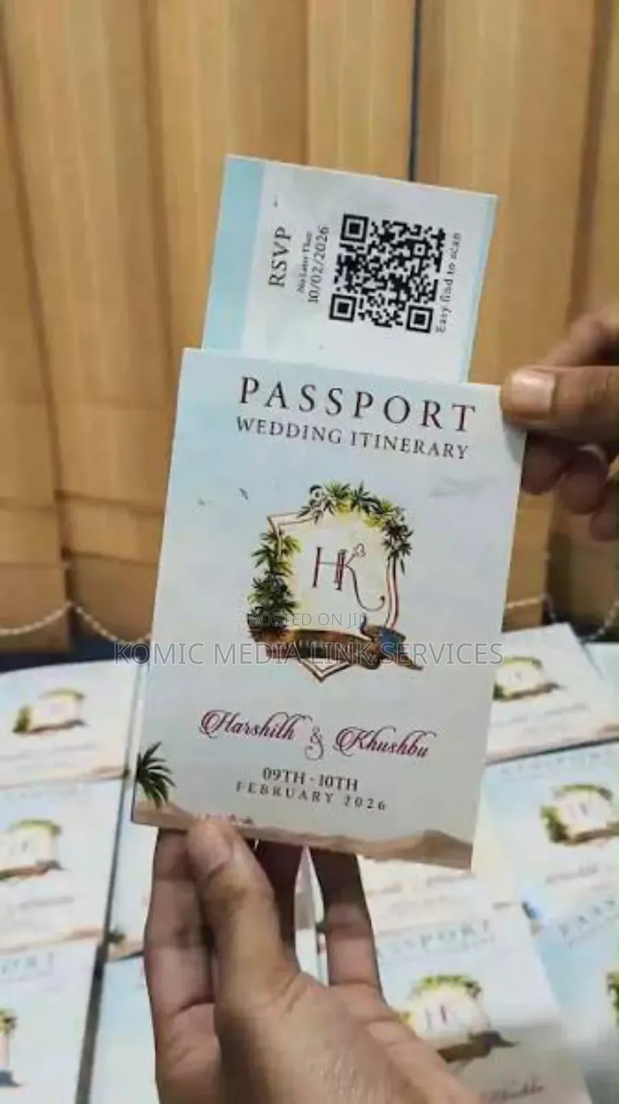 Branded Passport Wedding Invitation Card