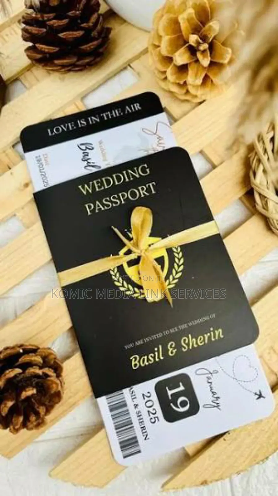 Branded Passport Wedding Invitation Card