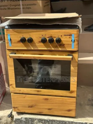 Maxi Gas Cooker - Rustic Wood-Finish Design