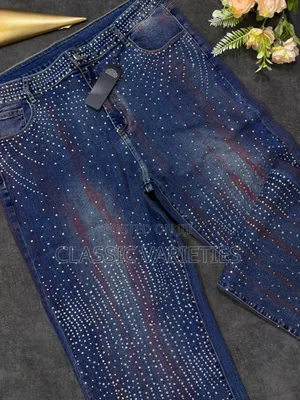 Fashionnova Embellished Rhinestones Denim Jean