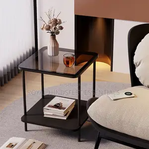 40by40 Glass Top Side Stool - White and Black