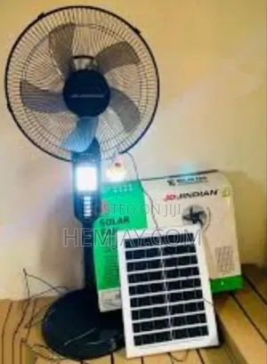 16-Inch Standing Rechargeable, Solar Fan With Panel and Bulb (Click)