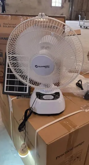 Solar Table Fan With Panel and Extra Bulb