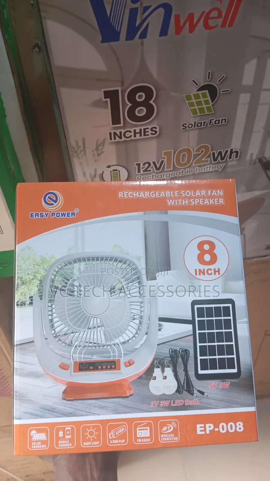 Easy Power 8inches Table Solar Rechargeable Fan in Lekki - Home ...