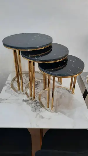 Elegant Marble Gold Nesting Tables