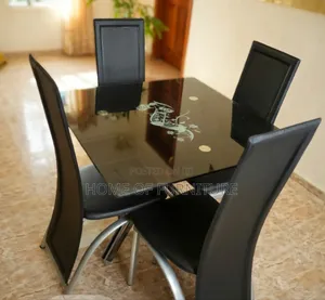 Glass Dinning Set - 4 Chairs + 1 Table
