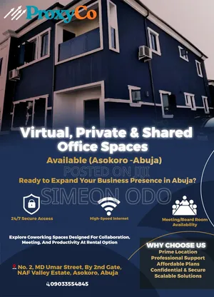 Virtual, Private Shared Office Spaces Available (Asokoro -abujs)