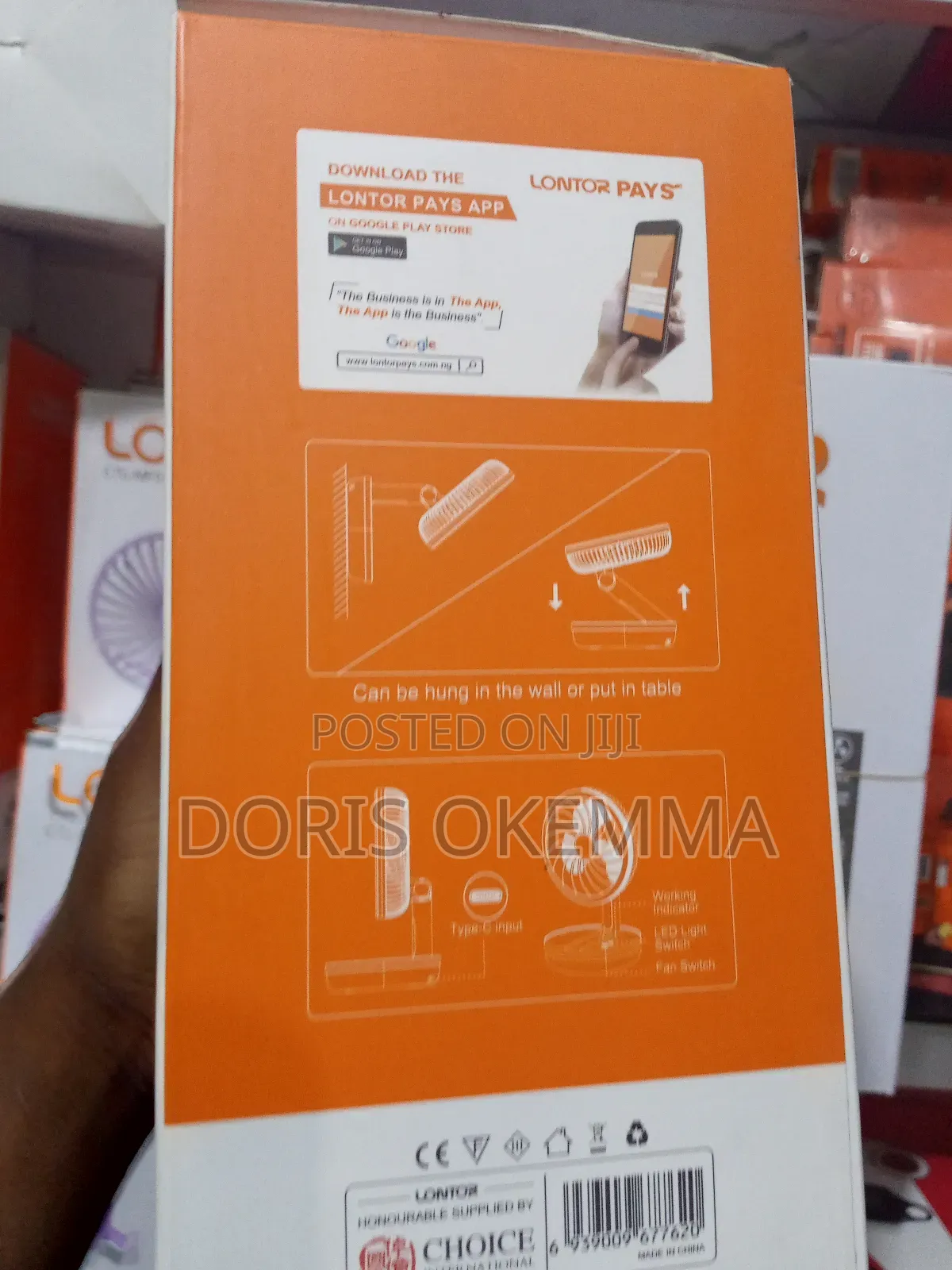 Lontor CTL-Mf042-6 Foldable Rechargeable Mini Fan – 3000mah