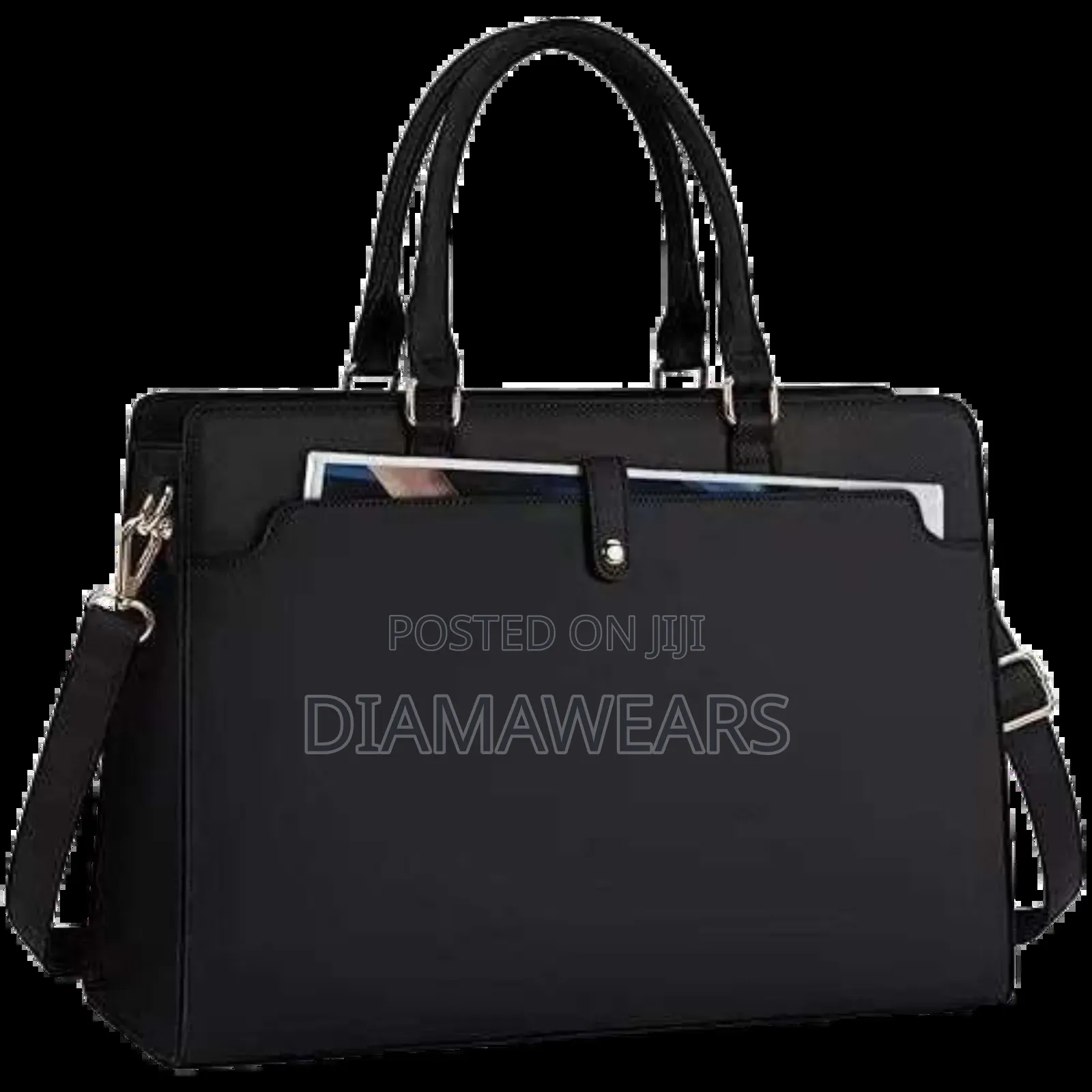 Black Extra Large Lap Top Office Work Hand Bag
