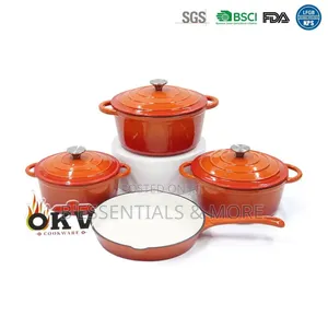 7pcs Cast Iron Enamel Pot Set