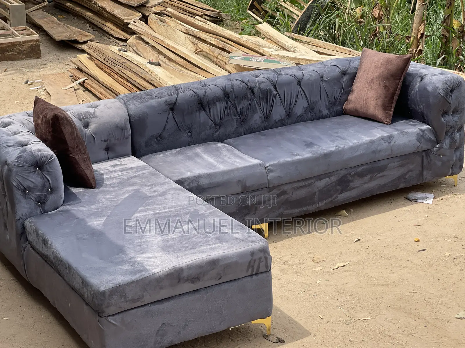 A Standard Living Room Grey Couch