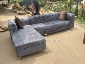 A Standard Living Room Grey Couch