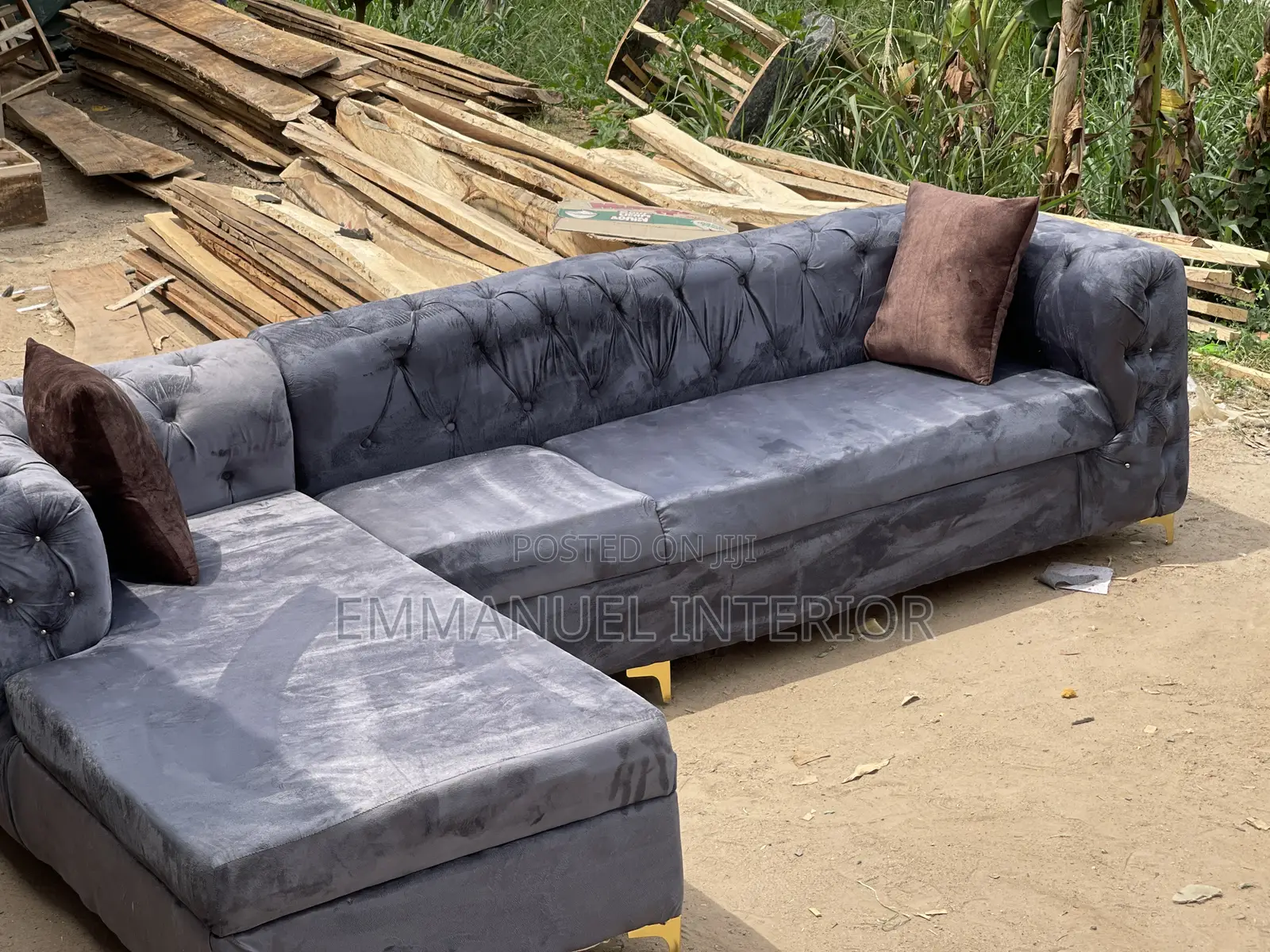 A Standard Living Room Grey Couch