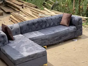A Standard Living Room Grey Couch