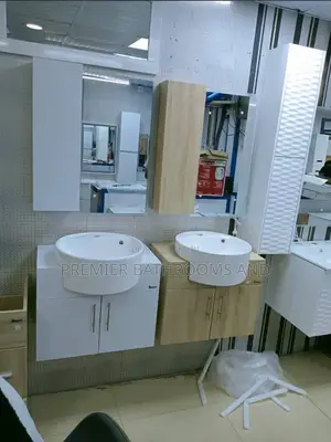Hanging Cabinets White and Brown