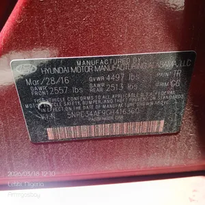 Hyundai Sonata Sport 2.0T Sedan FWD (2.0L 4cyl 6A) 2016 Red