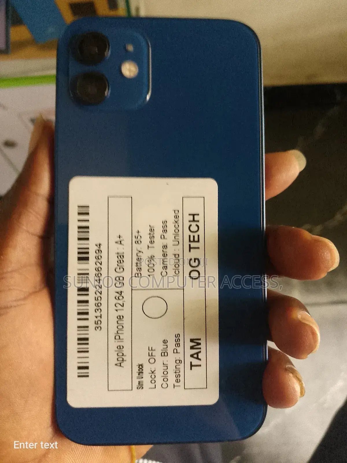 Apple Phone( iPhone 12 .64gb Blue Color