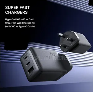 Original 65w Ultra-Fast Gan Wall Charger With 100w Type-C Cable.