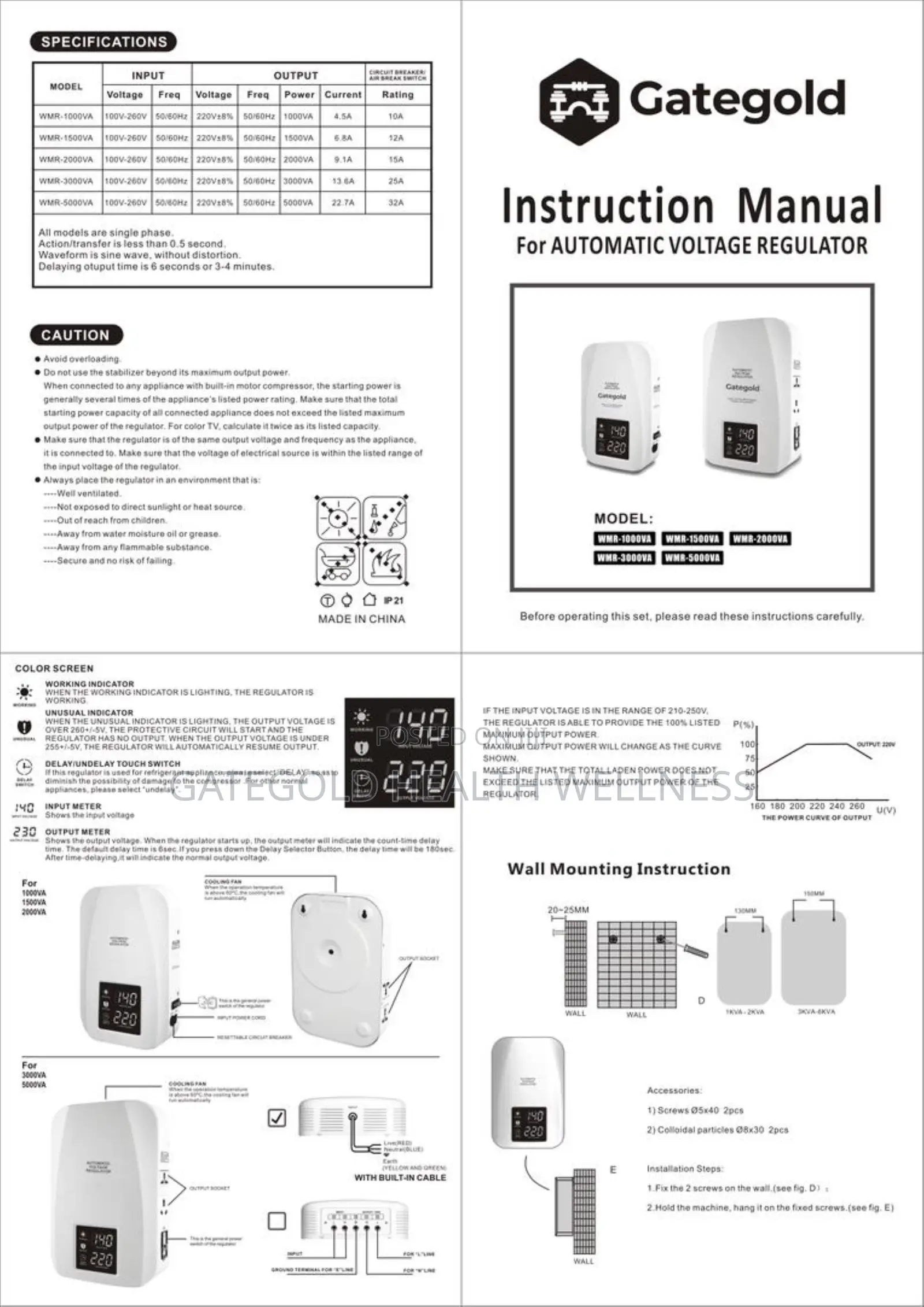 Wmr-3000watts Automatic Voltage Regulator