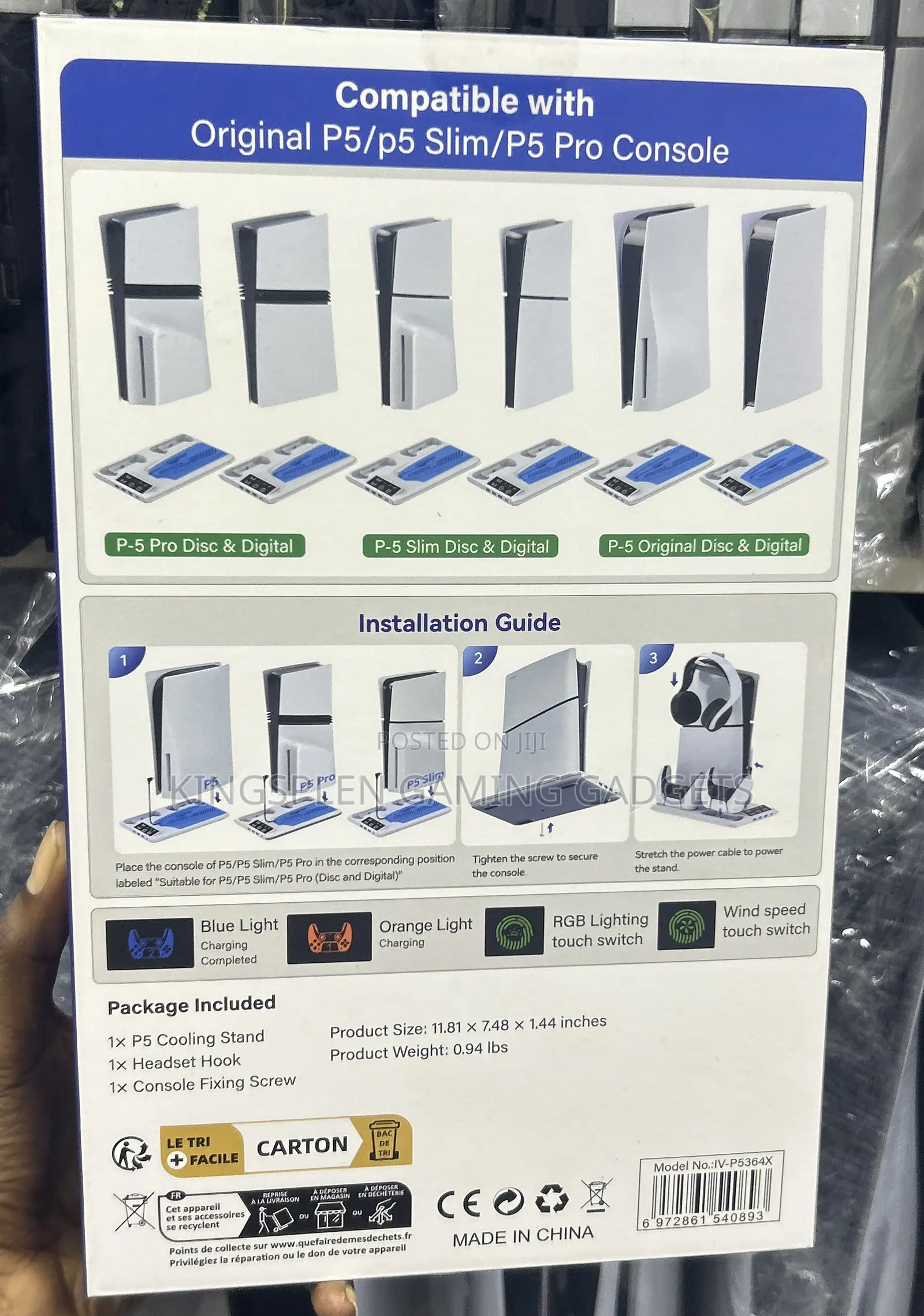 Ps5 Console Cooling Stand With Controller Charger for All Ps5 Consoles