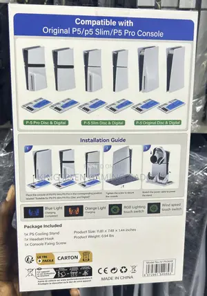 Ps5 Console Cooling Stand With Controller Charger for All Ps5 Consoles
