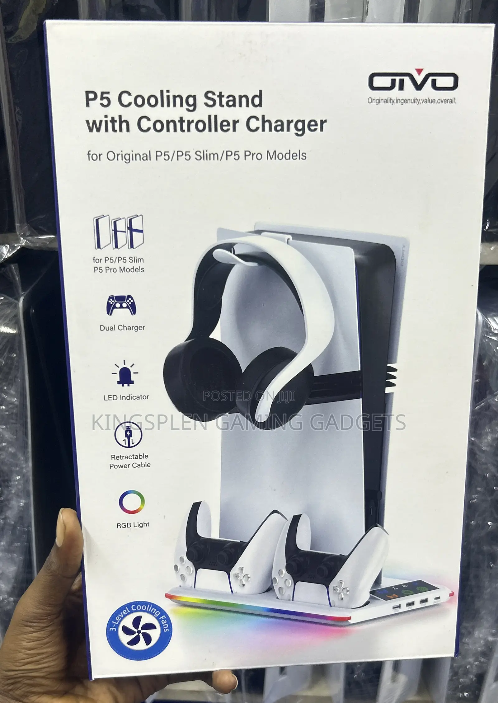 Ps5 Console Cooling Stand With Controller Charger for All Ps5 Consoles