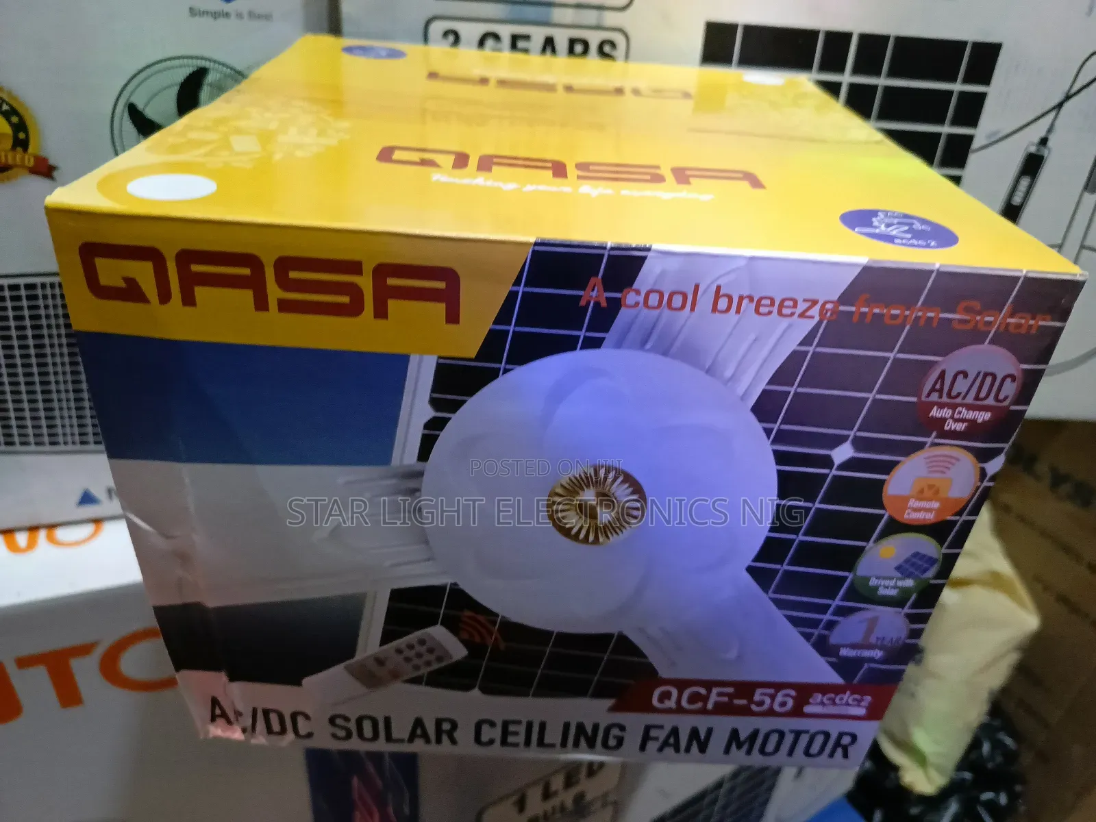 White Qasa Ceiling Fan Ac/Dc