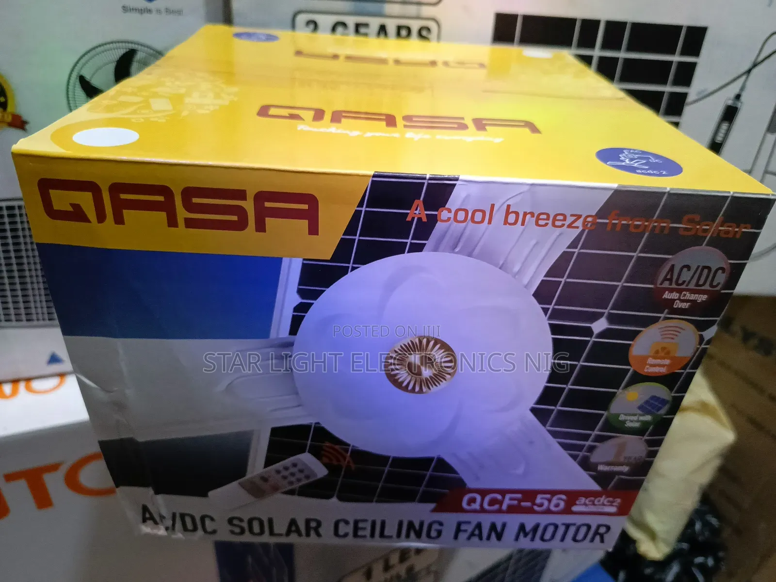 White Qasa Ceiling Fan Ac/Dc