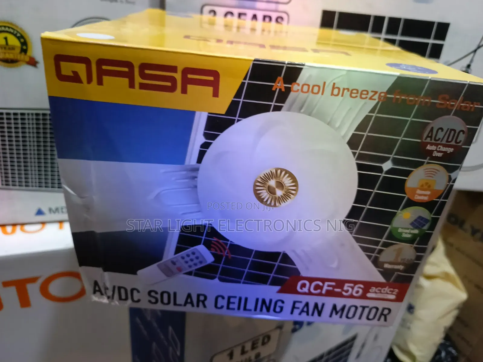 White Qasa Ceiling Fan Ac/Dc