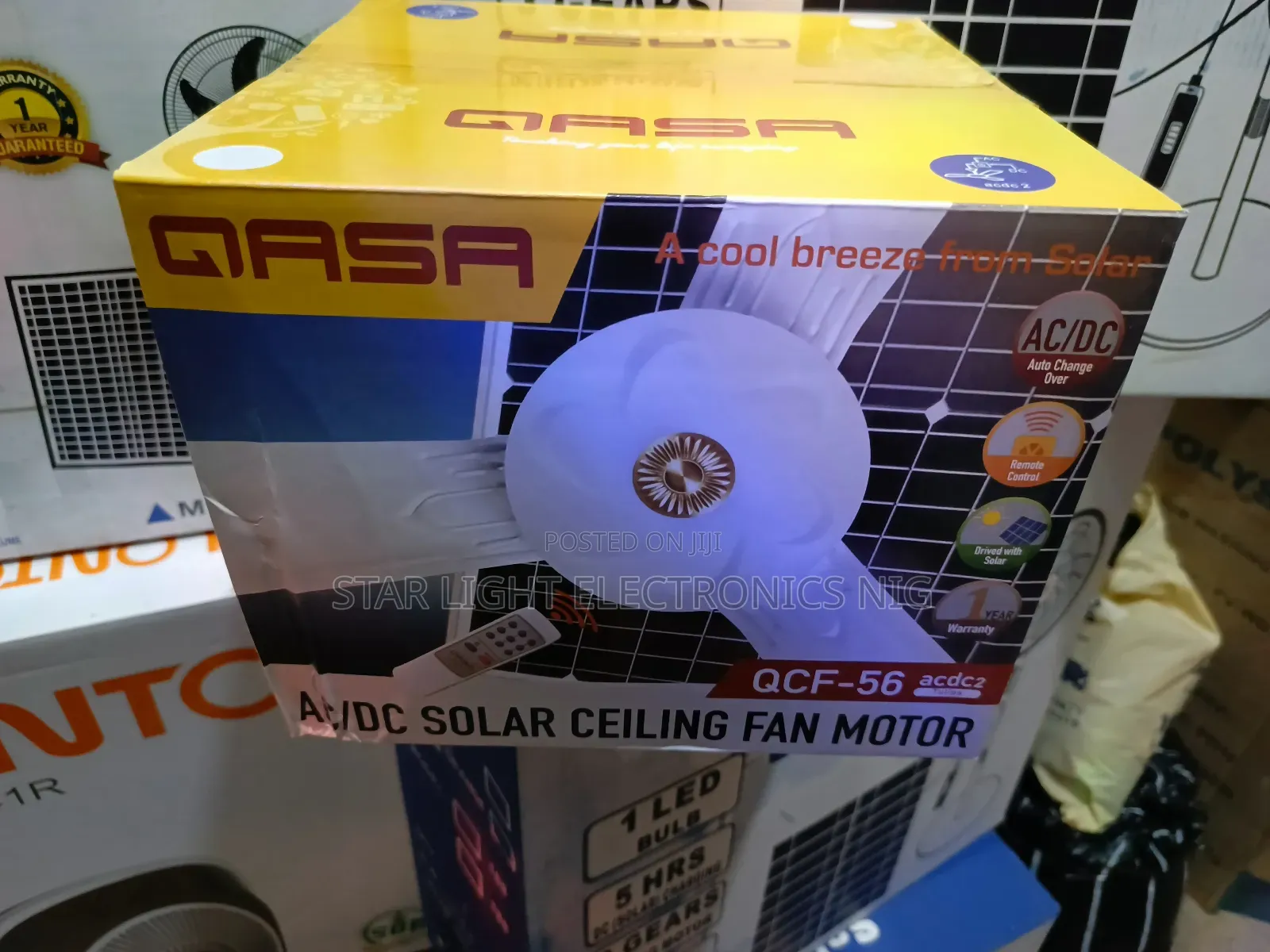 White Qasa Ceiling Fan Ac/Dc