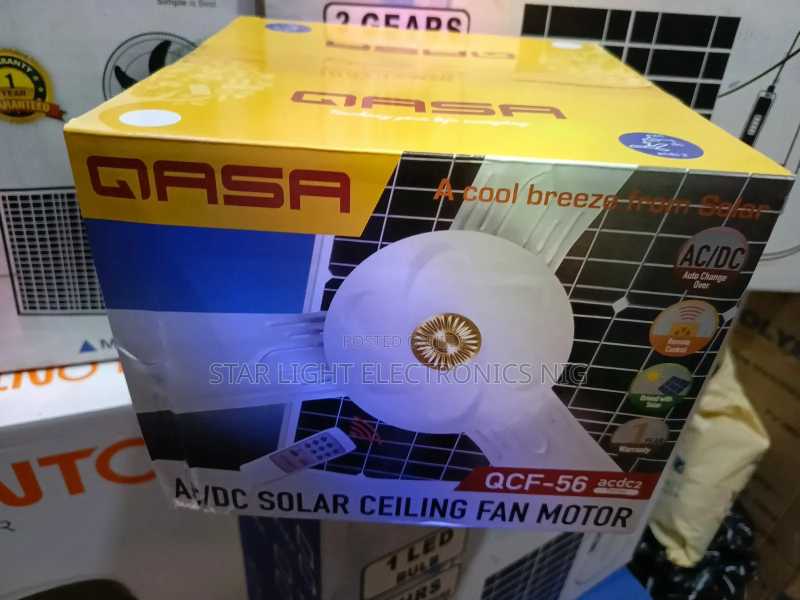 White Qasa Ceiling Fan Ac/Dc