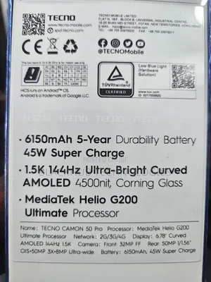 New Tecno Camon 50 Pro 256 GB Black