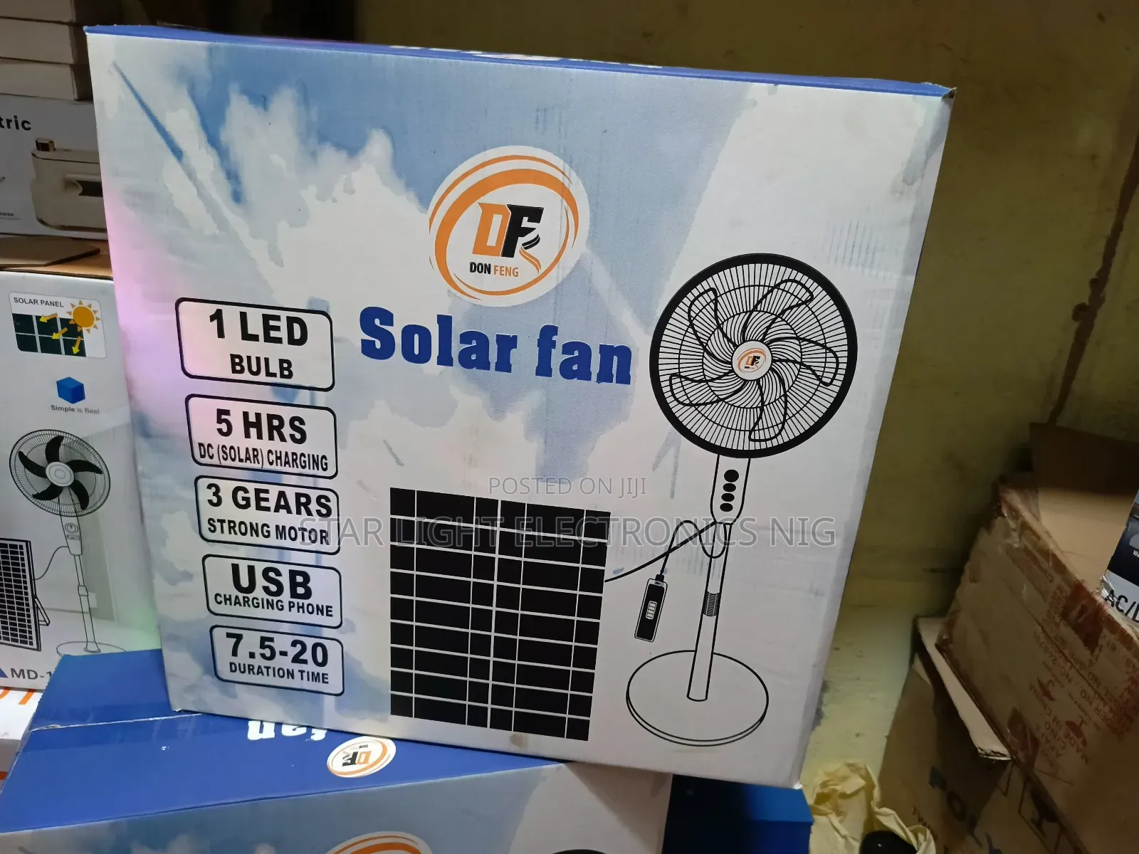 Solar Panels Rechargeable Fan+Bulb
