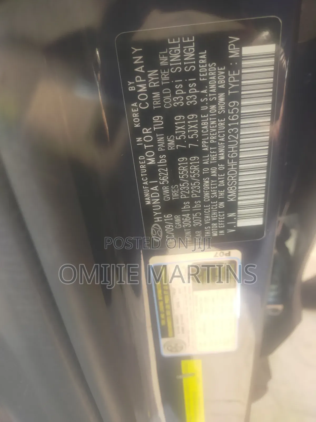 Hyundai Santa Fe 2017 Blue