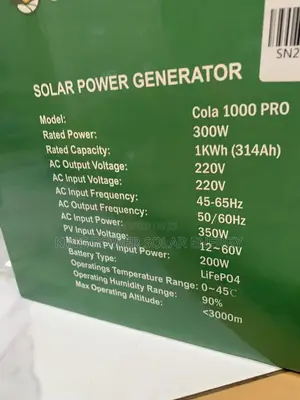 Colasolar 1kwh Pro Solar Generator With One 400w Solar Panel Available