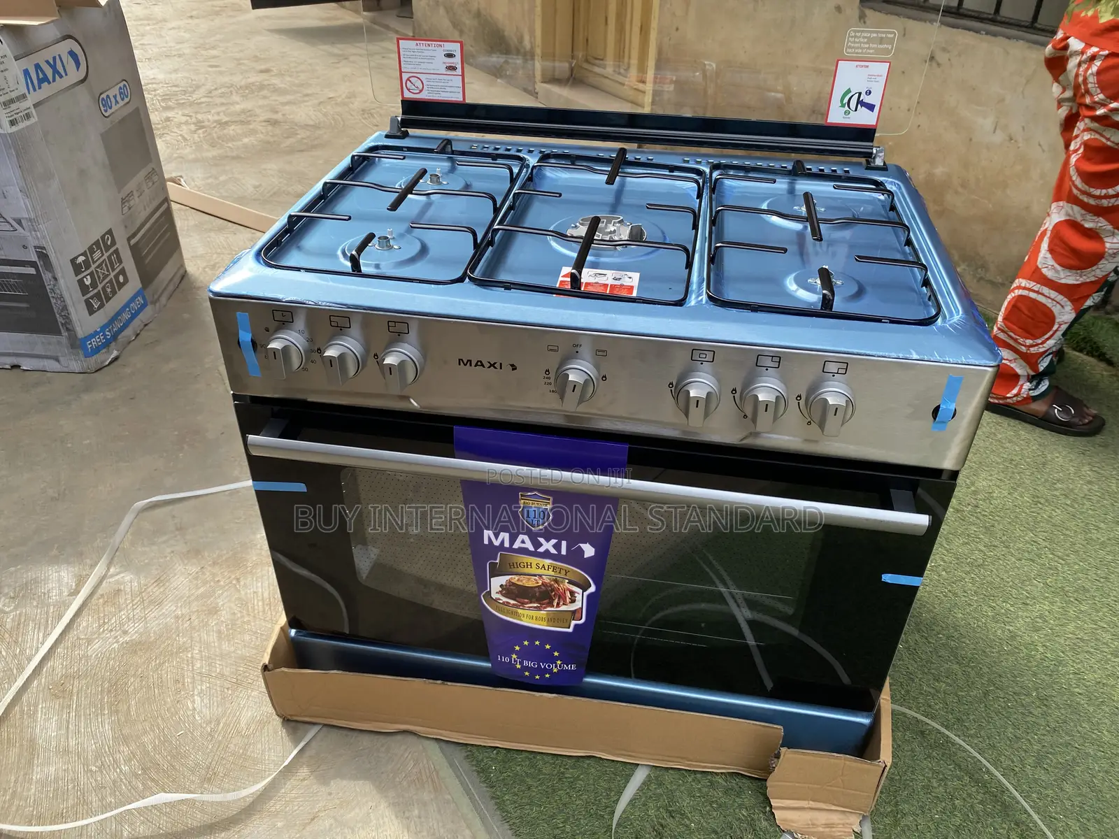 Maxi 5 Burner Gas Cooker 60×90 Easy Control Knobs