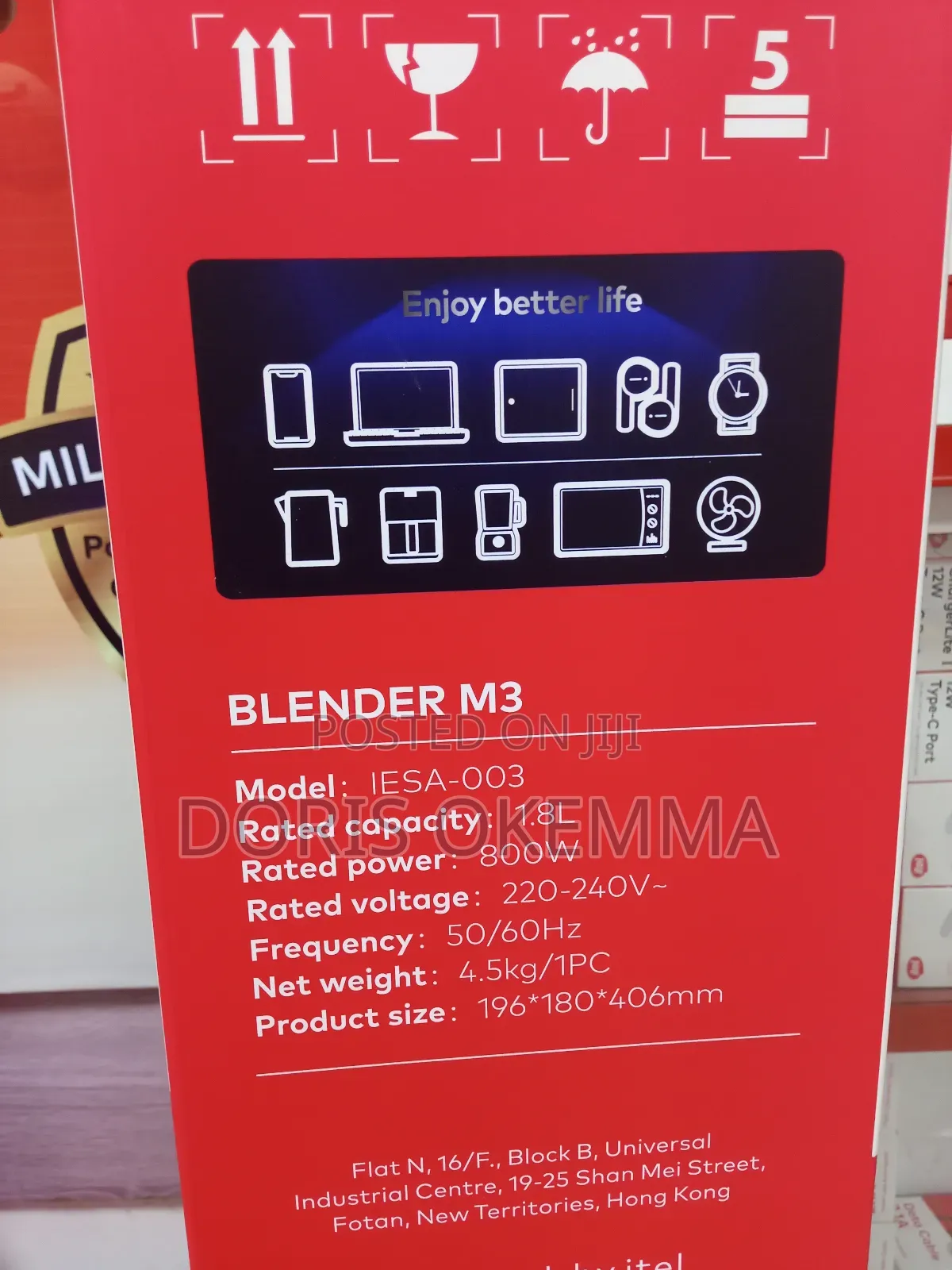 Itel Multi-Function Blender M3 (Iesa-003) 800w Max Power 6-Leaf Blade