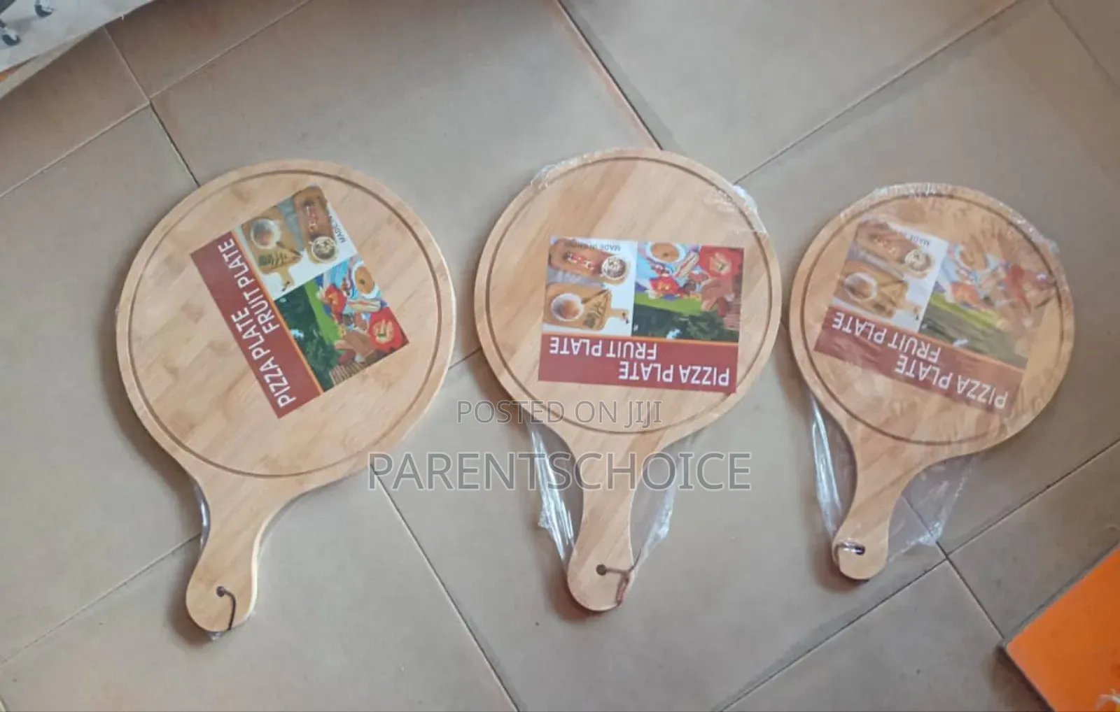 Wooden Round Pizza Platter