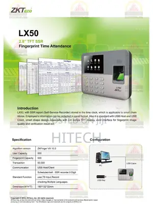Zkteco Lx50 Time and Attendance