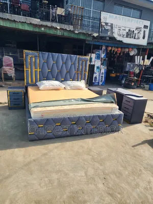 6by6 Bed Frame With Side Drawers and Dresser.