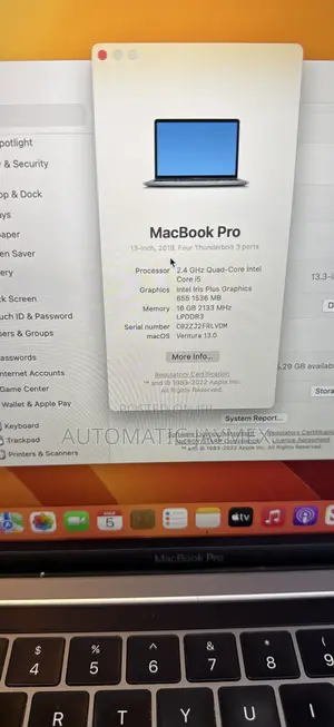 Laptop Apple MacBook Pro 2019 16GB Intel Core i5 SSD 512GB