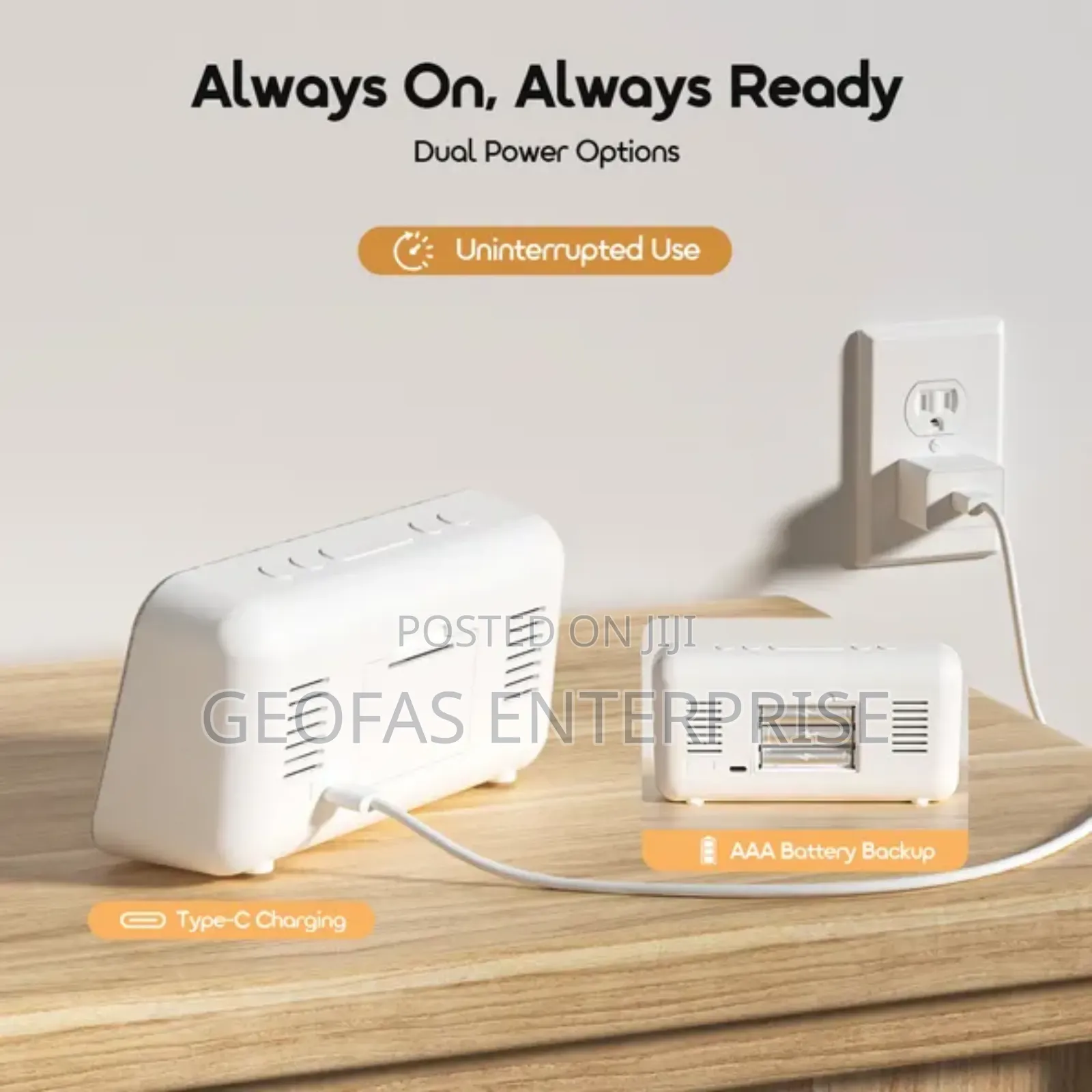 Oraimo Clockpoint Air Rechargeable Alarm Clock