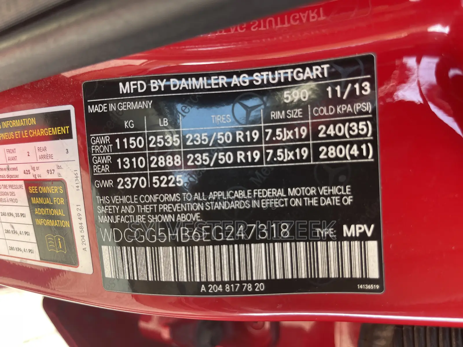 Mercedes-Benz GLK-Class 2014 Red