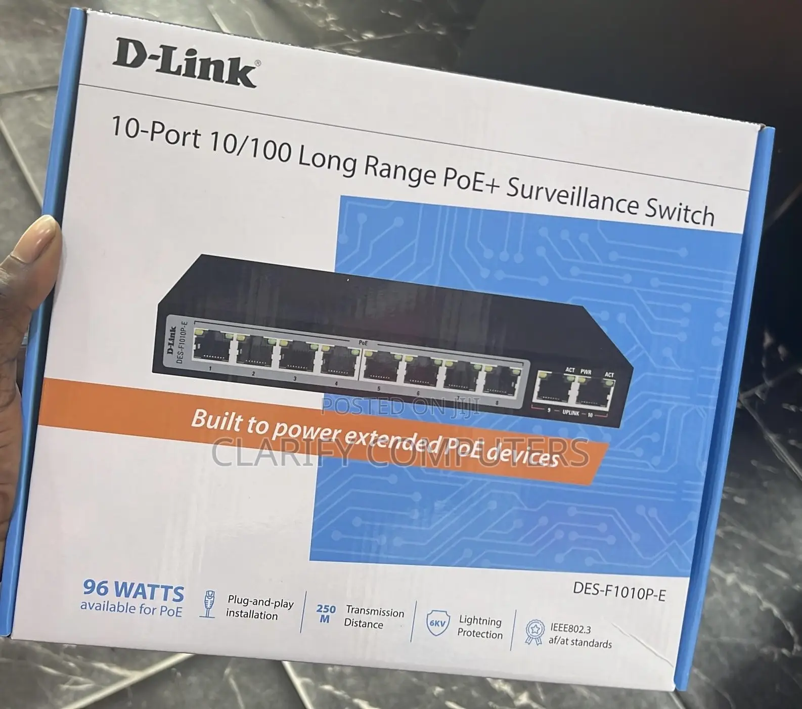 10-Port 10/100 Long Range Poe+ Surveillance Switch