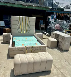 Highly Desirable Set Of Upholstery 6 By 6 Wooden Hdf Bedframe