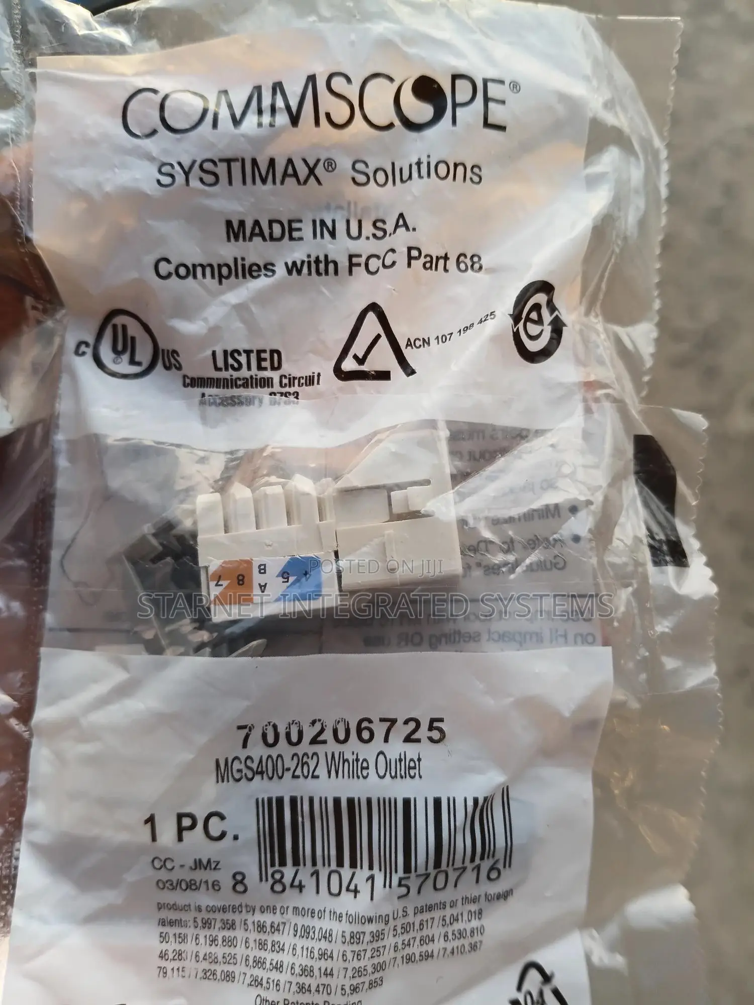 Systemax Commscope Network Keystone Jack